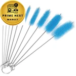 Ciaraq Bottle Cleaning Brushes, Inch Nylon Tube 8.0 (10PCS), Blue. Fixed Price $10.50.