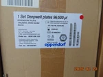 Eppendorf 951032301 Deepwell 96/500 120 Plates Sterile White Border. Fixed Price $750.00.