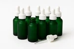 9 Pack 30ML Premium Frosted Green Glass Dropper Bottle Medicine Cap For Oils 1OZ. Fixed Price $17.99.