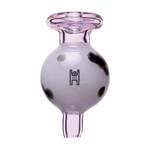 Human Grade Carb Cap Cow Pink, White Ball Black Spots Thick Boro Glass. Fixed Price $19.99.