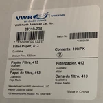 Vwr America China 28310-208 100 Filter Paper 413 Qualitative Medium Flow 33CM. Fixed Price $50.57.