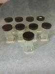 Lot 9 Vintage Wheaton Coplin 5 Slide Vertical Glass Staining Jars W/ Covers. Fixed Price $59.99.