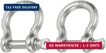 Patikil Screw Pin Shackle 3.9MM 1/8" 220LB, 2PCS 316 Stainless Steel Forged Bow. Fixed Price $11.53.