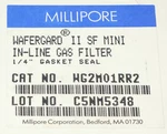 Sealed Millipore WG2M01RR2 Mini Wafergard Ii Inline Filter 1/4" Gasket. Fixed Price $210.00.