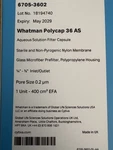 Cytiva 6705-3602 Polycap As Capsule Filter, Sterile 0.2 M, Whatman. Fixed Price $60.00.