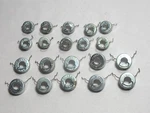 Lot 20 Vintage All Shiny Brite Replacement Metal Xmas Ornament Caps Two Sizes. Fixed Price $22.00.
