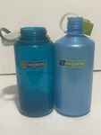 Lot Of Nalgene Narrow Mouth & Wide Water Bottles 32 Oz Round Loop-top. Fixed Price $18.00.