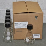 (6) Pyrex Erlenmeyer Flasks 4985-250, 250ML, Borosilicate Glass, 38-430M Cap. Fixed Price $99.95.