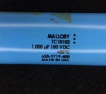 TC10102 Mallory Cap Alum 1000UF 100V Axial Unit. Fixed Price $19.50.