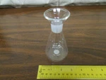 Pyrex Usa 125ML Plain Glass Determination Flat Bottom Flask. Fixed Price $19.95.