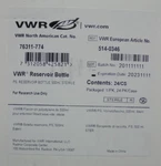 Vwr 76311-774 Reservoir Bottle 24/CASE 500ML Sterile. Fixed Price $44.99.