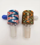 14MM Glass Wigwag Heady Slide Handle Bowls. You Get 2 High Quality. Fixed Price $29.99.