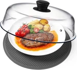 2 In 1, Glass Microwave Splatter Cover For Food & Place Mat, Plate. Fixed Price $55.99.
