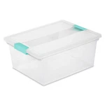 Sterilite Deep Clear Storage Box With Latch Clip Stackable Organizer 14X11X6.25. Fixed Price $29.79.