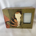 Warren Kimble Cat Folk Art Photo Wood Jewelry Trinket Keepsake Box. Fixed Price $9.00.