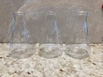 Three Vwr 250ML Erlenmeyer Flasks, Narrow Mouth, Reinforced Beaded Top 89000-362. Fixed Price $18.00.