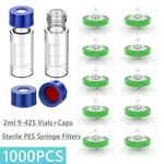 1000X 2ML Hplc Vials 9MM Screw Caps +sterile Pes 0.22 33MM Syringe Filters Lab. Fixed Price $569.99.