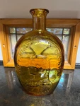 Wheaton Glass Amber Large Father Of His Country George Washington Bottle. Fixed Price $20.00.